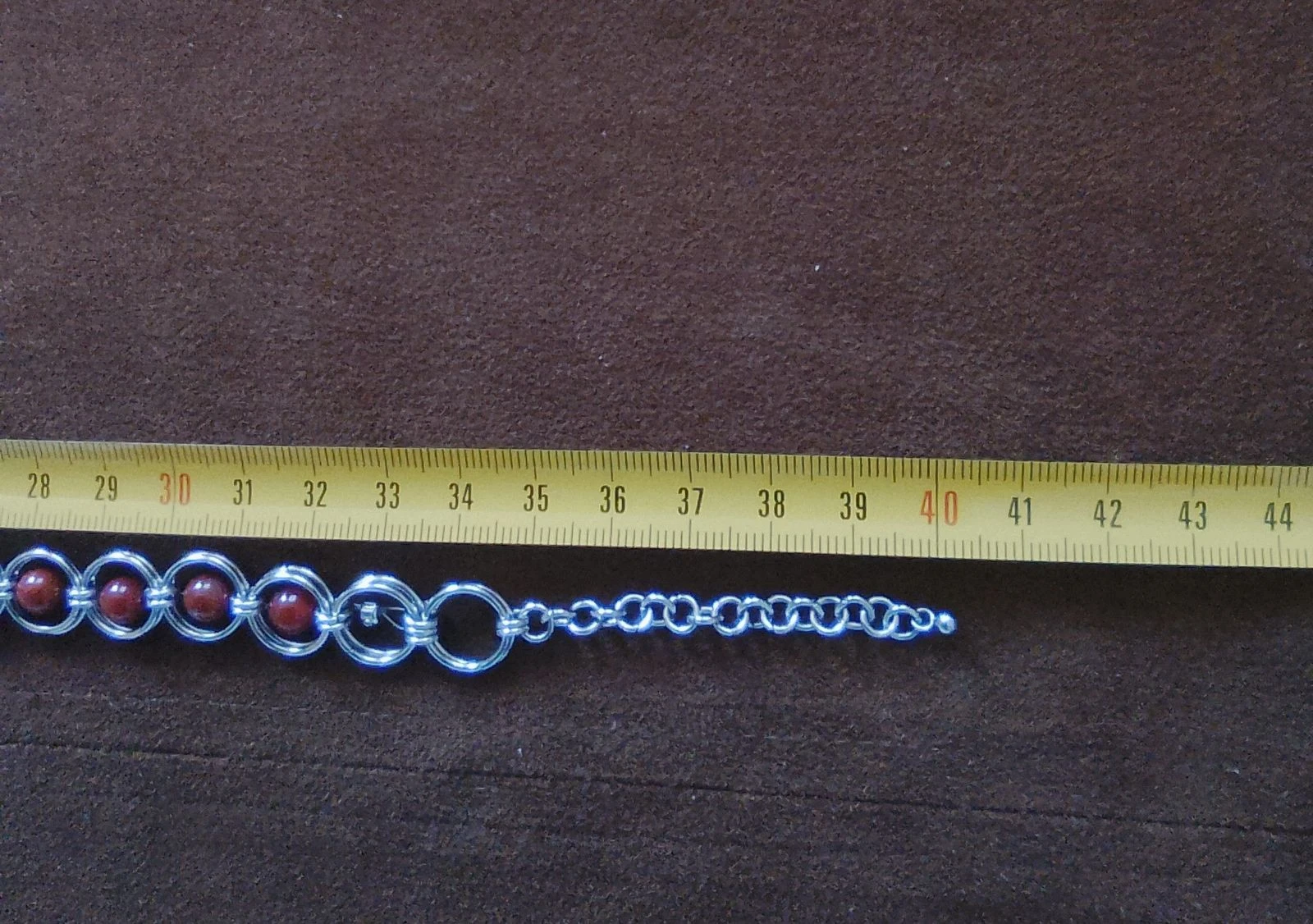 Unisex Japanese chainmail and natural stone choker necklace – photo 7
